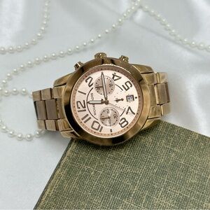 Rose Gold Michael Kors Runway Watch with Date Display